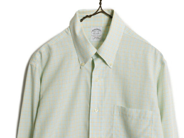 ブルックスブラザーズ チェック 長袖 ボタンダウン シャツ メンズ M 程 BROOKS BROTHERS コットン ワイシャツ マルチカラー スリムフィット