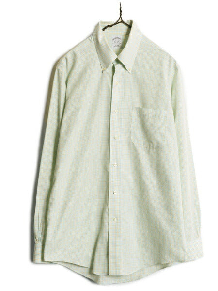 ブルックスブラザーズ チェック 長袖 ボタンダウン シャツ メンズ M 程 BROOKS BROTHERS コットン ワイシャツ マルチカラー スリムフィット