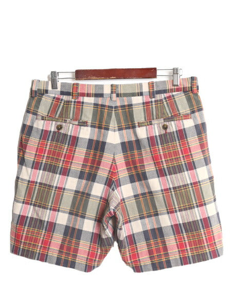 ブルックスブラザーズ チェック コットン ショートパンツ メンズ 34 / 古着 Brooks Brothers 346 ショーツ 短パン ノータック マルチカラー