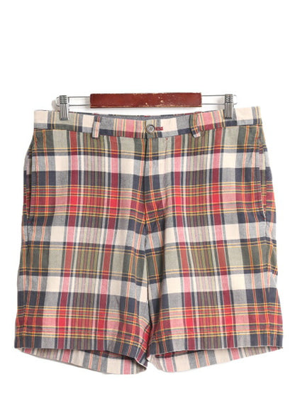ブルックスブラザーズ チェック コットン ショートパンツ メンズ 34 / 古着 Brooks Brothers 346 ショーツ 短パン ノータック マルチカラー