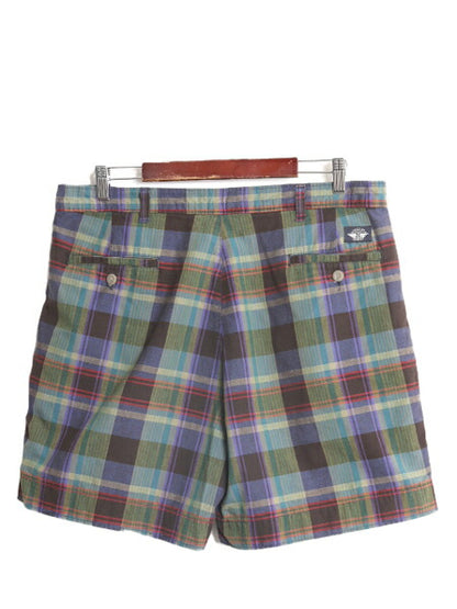 90s USA製 ドッカーズ リーバイス チェック ショート パンツ メンズ 36 古着 オールド LEVIS DOCKERS 短パン ツータック コットン ショーツ