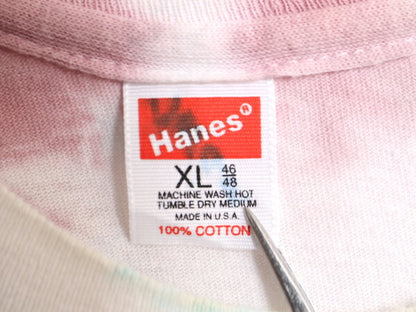 80s USA製 タイダイ 半袖 Tシャツ メンズ XL 80年代 ヴィンテージ 半袖Tシャツ 大きいサイズ シングルステッチ マルチカラー 総柄 コットン