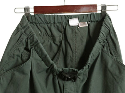90s ノースフェイス カーゴ ショートパンツ メンズ L オールド アウトドア ショーツ 短パン ノータック ポケット付き パッカブル グリーン