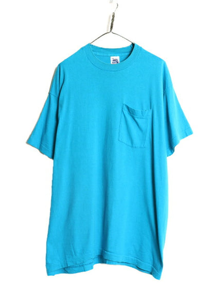 90s USA製 BVD ポケット付き 無地 半袖 Tシャツ メンズ XXL / オールド シングルステッチ ポケT 無地T ヘビーウェイト 大きいサイズ 耳付き