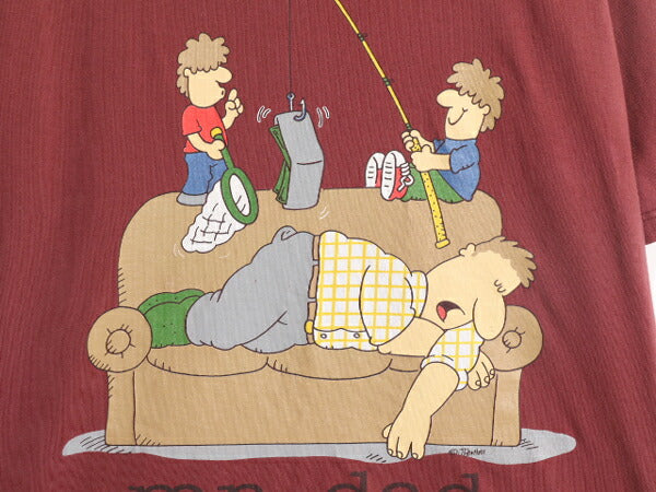 90s ジョーク キャラクター イラスト プリント Tシャツ メンズ XL / 90年代 オールド アート ポップ ヘビーウェイト 大きいサイズ 当時物