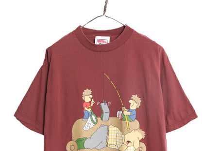90s ジョーク キャラクター イラスト プリント Tシャツ メンズ XL / 90年代 オールド アート ポップ ヘビーウェイト 大きいサイズ 当時物