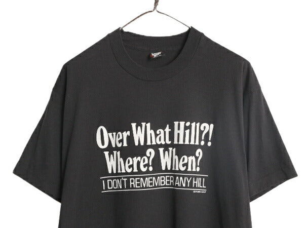 90s USA製 ジョーク メッセージ プリント 半袖 Tシャツ メンズ XL 90年代 オールド グラフィック 大きいサイズ シングルステッチ ブラック