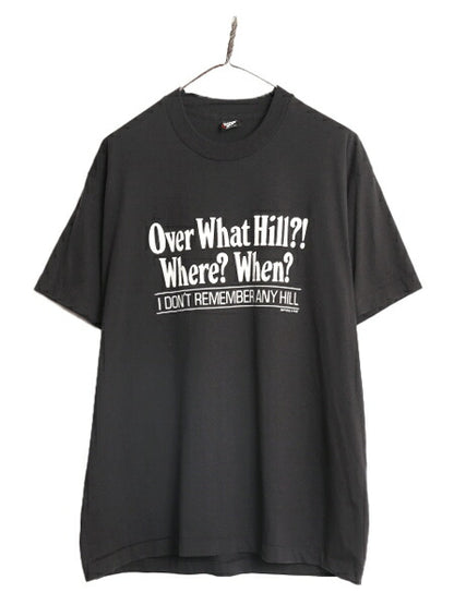 90s USA製 ジョーク メッセージ プリント 半袖 Tシャツ メンズ XL 90年代 オールド グラフィック 大きいサイズ シングルステッチ ブラック