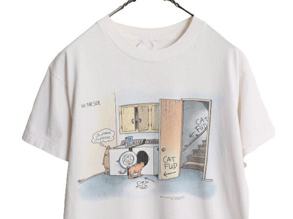 90s USA製 ジョーク キャラクター イラスト プリント 半袖 Tシャツ メンズ M 程 90年代 オールド アート シングルステッチ ヘビーウェイト