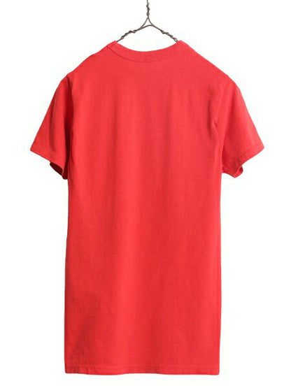 80s USA製 チャンピオン 無地 半袖 Tシャツ メンズ S 小さめ / 古着 80年代 ヴィンテージ Champion 完全 目無し シングルステッチ 無地T 赤