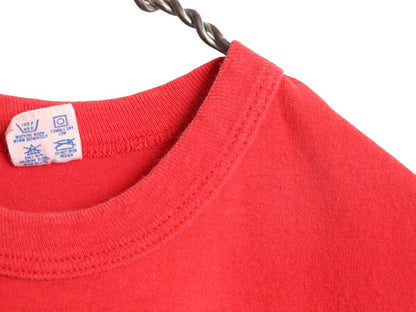 80s USA製 チャンピオン 無地 半袖 Tシャツ メンズ S 小さめ / 古着 80年代 ヴィンテージ Champion 完全 目無し シングルステッチ 無地T 赤