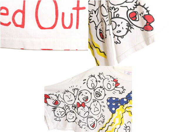 90s FREEZE キャラクター プリント 半袖 Tシャツ メンズ L / 90年代 オールド 当時物 イラスト グラフィック シングルステッチ メッセージ