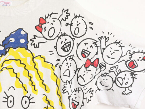 90s FREEZE キャラクター プリント 半袖 Tシャツ メンズ L / 90年代 オールド 当時物 イラスト グラフィック シングルステッチ メッセージ