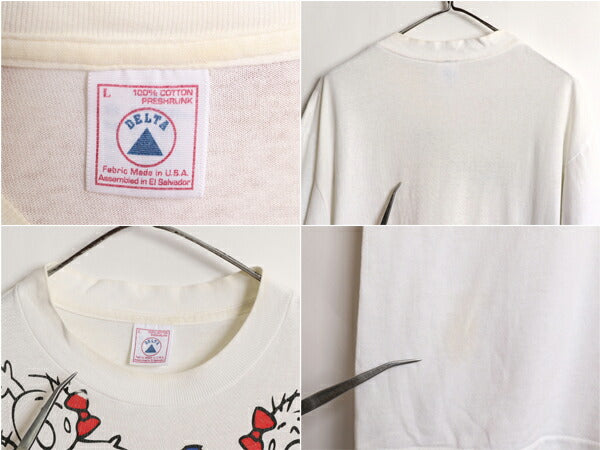 90s FREEZE キャラクター プリント 半袖 Tシャツ メンズ L / 90年代 オールド 当時物 イラスト グラフィック シングルステッチ メッセージ