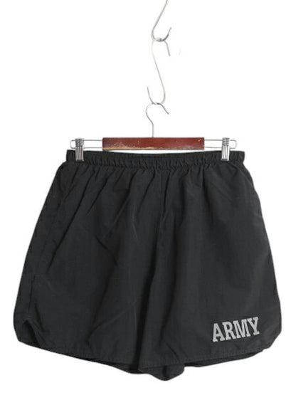 米軍実物 US ARMY アーミー ナイロン トレーニング ショートパンツ メンズ M ミリタリー ショーツ 短パン 海パン 水陸両用 インナー付き 黒