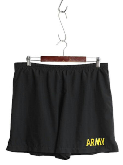 米軍実物 US ARMY アーミー ナイロン トレーニング ショートパンツ メンズ L 古着 13年製 ミリタリー ショーツ 短パン 海パン 水陸両用 黒