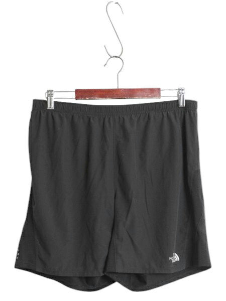 ノースフェイス ショートパンツ メンズ L 程/ ショーツ 薄手 ストレッチ 短パン ワンポイント イージーパンツ トレーニング ツートン 黒 灰
