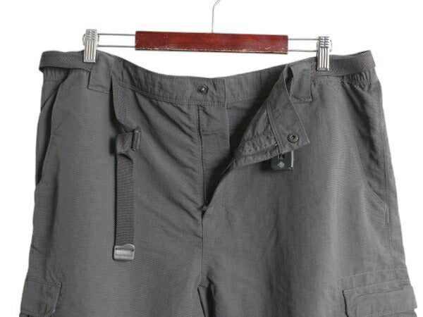 US企画 ノースフェイス カーゴ ショートパンツ メンズ XL / 古着 アウトドア ナイロン ショーツ 短パン ワンポイント 大きいサイズ グレー