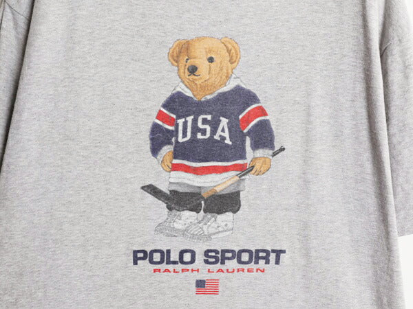 90s USA製 ポロベア ポロスポーツ ラルフローレン プリント 半袖 Tシャツ メンズ L / オールド POLO SPORT キャラクター シングルステッチ