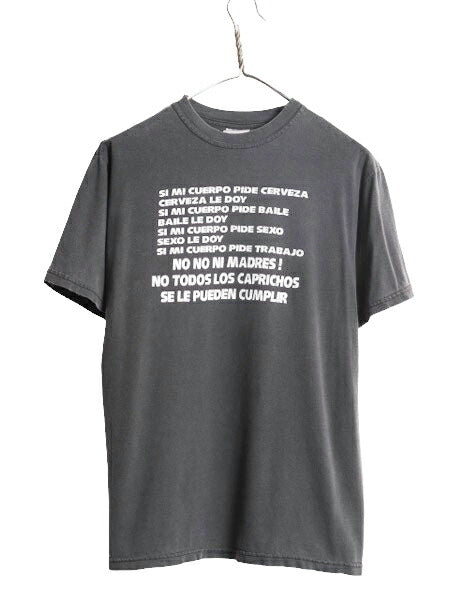 90s ジョーク メッセージ プリント 半袖 Tシャツ メンズ L / 90年代 オールド ヘビーウェイト グラフィック ブラック コットン カットソー
