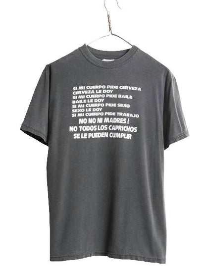 90s ジョーク メッセージ プリント 半袖 Tシャツ メンズ L / 90年代 オールド ヘビーウェイト グラフィック ブラック コットン カットソー