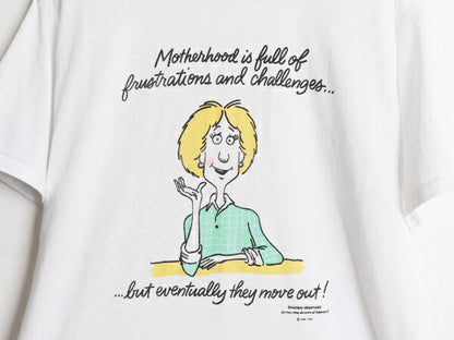 80s ジョーク キャラクター イラスト プリント Tシャツ メンズ XL 古着 80年代 ヴィンテージ メッセージ アート シングルステッチ ホワイト