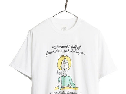 80s ジョーク キャラクター イラスト プリント Tシャツ メンズ XL 古着 80年代 ヴィンテージ メッセージ アート シングルステッチ ホワイト