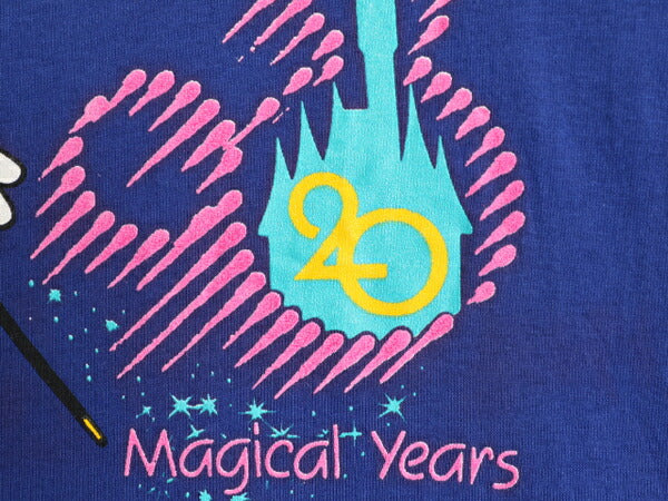 デッドストック 90s USA製 ディズニー オフィシャル ミッキー プリント 半袖 Tシャツ メンズ XL 程/ 新品 90年代 オールド キャラクター 青