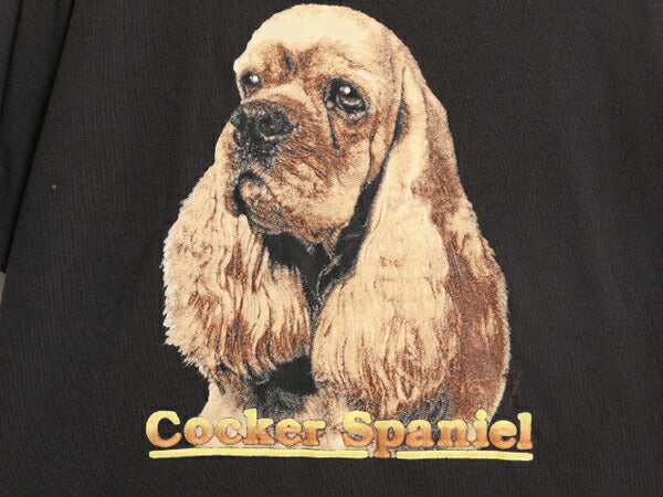 90s USA製 ドッグ アート イラスト プリント Tシャツ メンズ レディース L 90年代 オールド 犬 アニマル グラフィック シングルステッチ 黒