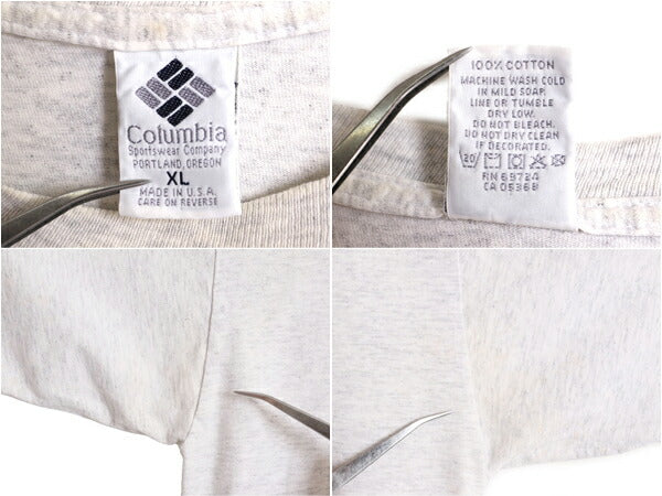 90s USA製 コロンビア フィッシュ イラスト 両面 プリント Tシャツ メンズ XL / 90年代 オールド Columbia アウトドア シングルステッチ 魚