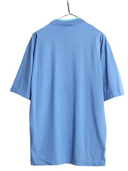 90s USA製 ラッセル 半袖 Tシャツ メンズ L / 古着 90年代 オールド RUSSELL 二重リブ ヘビーウェイト コットン ワンポイント クルーネック