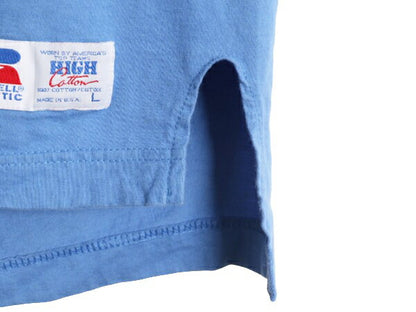 90s USA製 ラッセル 半袖 Tシャツ メンズ L / 古着 90年代 オールド RUSSELL 二重リブ ヘビーウェイト コットン ワンポイント クルーネック
