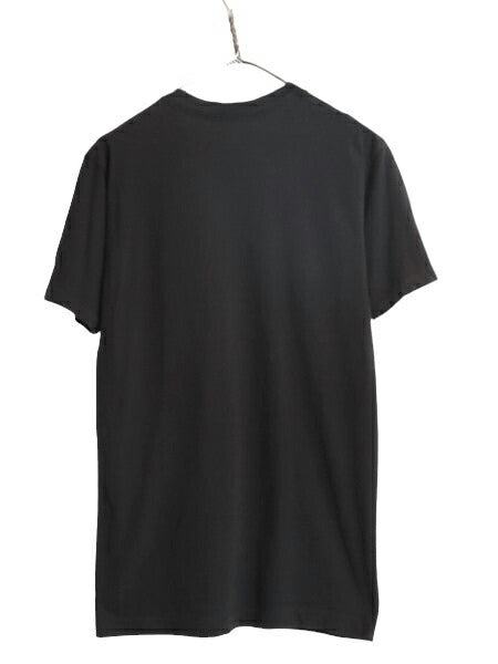 80s ポケット付き 無地 半袖 Tシャツ メンズ M 程 古着 80年代 ヴィンテージ ポケT 無地T シングルステッチ 耳付き クルーネック ブラック