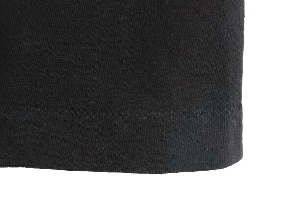 80s ポケット付き 無地 半袖 Tシャツ メンズ M 程 古着 80年代 ヴィンテージ ポケT 無地T シングルステッチ 耳付き クルーネック ブラック
