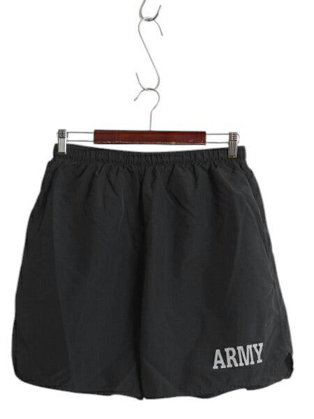 米軍実物 US ARMY アーミー ナイロン トレーニング ショートパンツ メンズ M ショーツ 短パン 海パン ミリタリー 水陸両用 インナー付き 黒