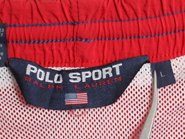 90s ポロスポーツ ラルフローレン ナイロン ショートパンツ メンズ L 古着 オールド スイム ショーツ 短パン 海パン 水陸両用 インナー付き