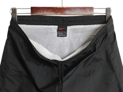 90s ナイキ ナイロン ショートパンツ レディース L メンズ M 程/ オールド ショーツ 短パン 海パン 水陸両用 インナー付き スウッシュ 黒