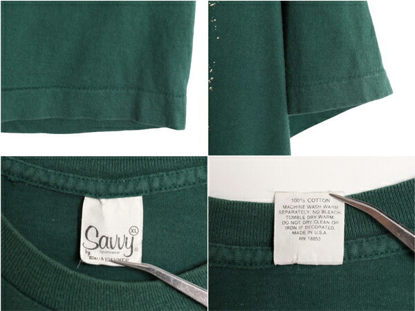 90s USA製 カレッジ キャラクター プリント Tシャツ メンズ XL / 90年代 オールド ヘビーウェイト シングルステッチ 大きいサイズ アメフト
