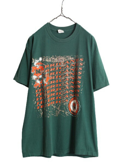 90s USA製 カレッジ キャラクター プリント Tシャツ メンズ XL / 90年代 オールド ヘビーウェイト シングルステッチ 大きいサイズ アメフト