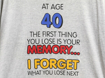 90s USA製 ジョーク メッセージ プリント 半袖 Tシャツ メンズ XL / 90年代 オールド グラフィック 大きいサイズ シングルステッチ グレー