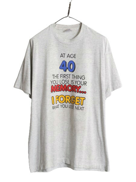 90s USA製 ジョーク メッセージ プリント 半袖 Tシャツ メンズ XL / 90年代 オールド グラフィック 大きいサイズ シングルステッチ グレー