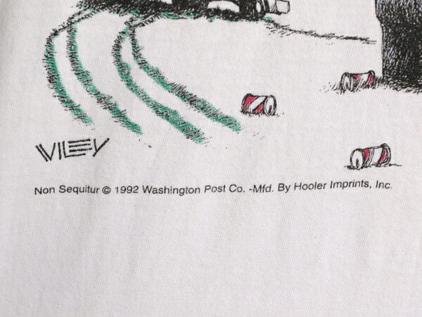 90s ジョーク キャラクター イラスト プリント 半袖 Tシャツ メンズ L オールド アート ヘビーウェイト グラフィック シングルステッチ 白