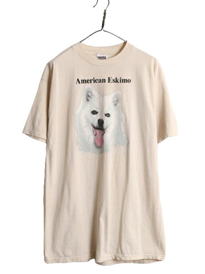 00s ドッグ アート イラスト プリント Tシャツ メンズ レディース XL / オールド 犬 アニマル ヘビーウェイト 大きいサイズ グラフィック