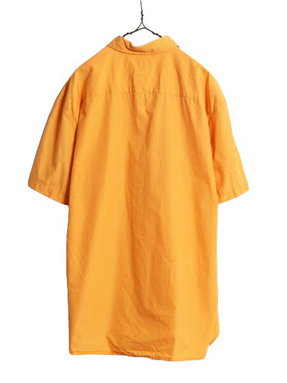 00s ジェイクルー 半袖 シャツ メンズ L / 00年代 オールド J CREW 半袖シャツ コットン カジュアル ポケット付き 無地 シンプル オレンジ