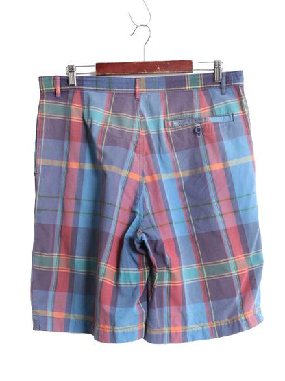 90s OLD GAP チェック コットン ショート パンツ メンズ 36 / 90年代 オールド ギャップ ショーツ ツータック 短パン マルチカラー 紺タグ