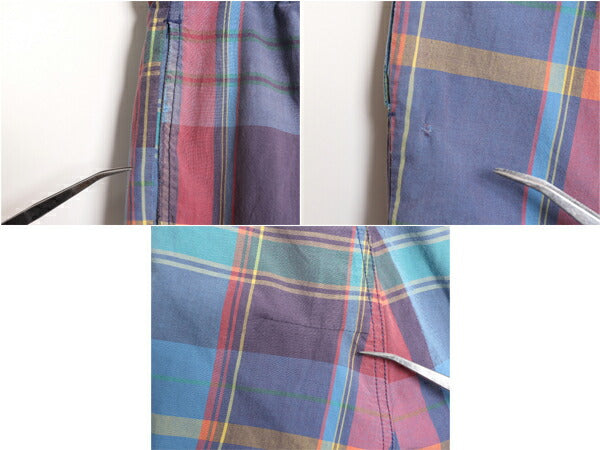 90s OLD GAP チェック コットン ショート パンツ メンズ 36 / 90年代 オールド ギャップ ショーツ ツータック 短パン マルチカラー 紺タグ