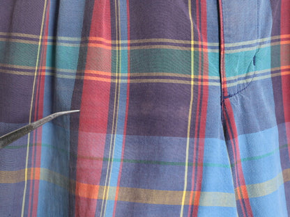 90s OLD GAP チェック コットン ショート パンツ メンズ 36 / 90年代 オールド ギャップ ショーツ ツータック 短パン マルチカラー 紺タグ
