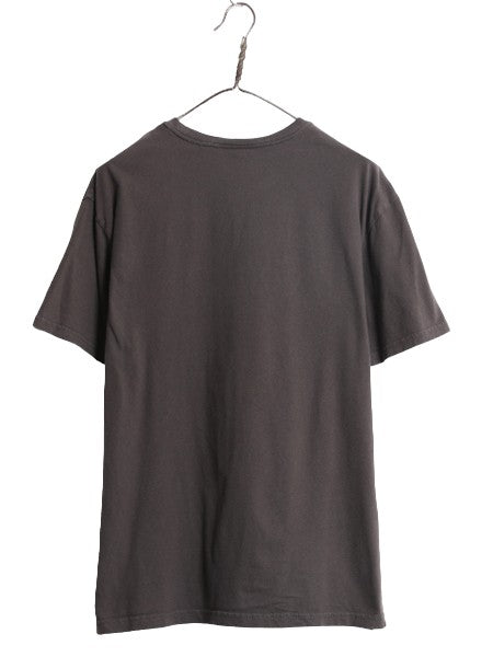90s ポロ ラルフローレン プリント 半袖 Tシャツ メンズ M / 古着 90年代 オールド ヘビーウェイト コットン クルーネック カットソー 灰