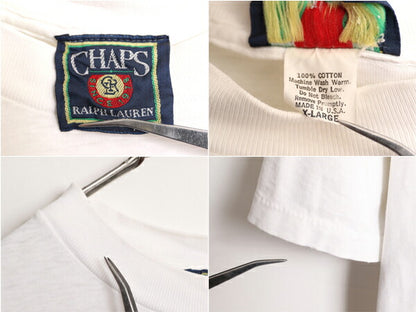 80s USA製 チャップス ラルフローレン プリント 半袖 Tシャツ メンズ XL / 80年代 ヴィンテージ CHAPS ポロ 大きいサイズ シングルステッチ