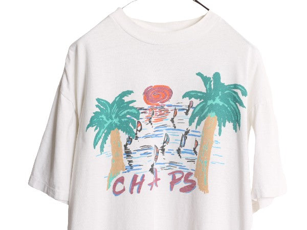 80s USA製 チャップス ラルフローレン プリント 半袖 Tシャツ メンズ XL / 80年代 ヴィンテージ CHAPS ポロ 大きいサイズ シングルステッチ